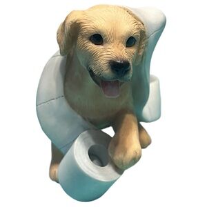 Leonardo Labrador retriever wound in toilet paper roll figure whimsical gift 3”